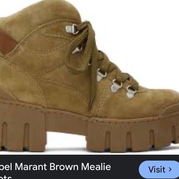 Isabel Marant Mealie Women's Brown Platform Ankle Boots Winter Casual - Picture 2 of 10